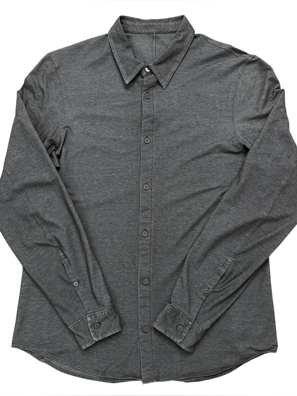 Lululemon Commission Shirt Mens Size M Long Sleeve Performance Stretch Gray